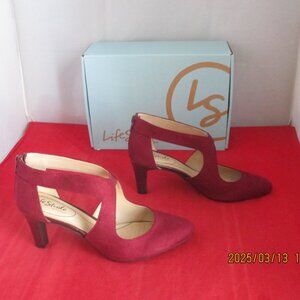 LifeStride Women's Giovanna 2 Pumps $80 - US Size 8 - Wine Suede - 1247